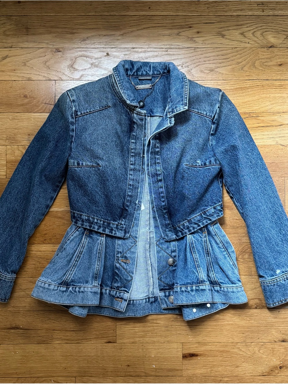 NWT Alexander McQueen denim peplum jacket (size: 38)